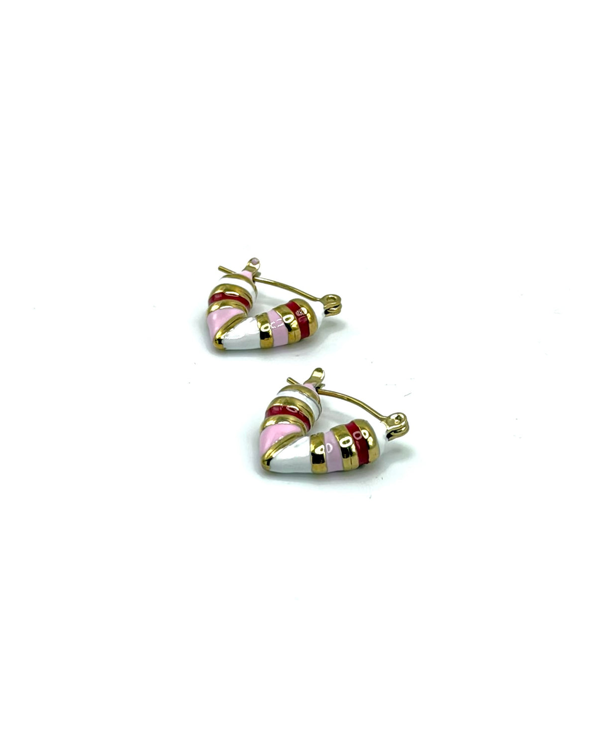 Enamel Heart Hoops