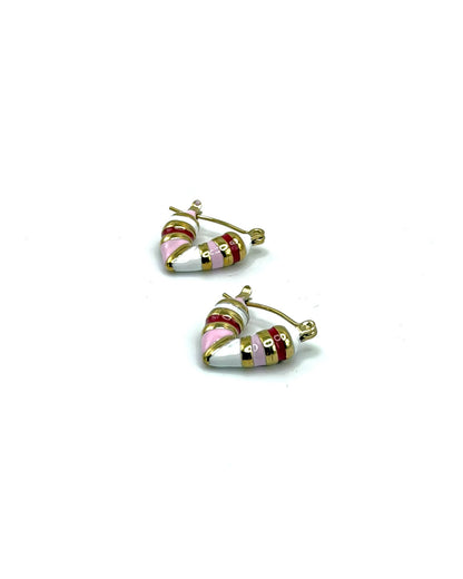 Enamel Heart Hoops