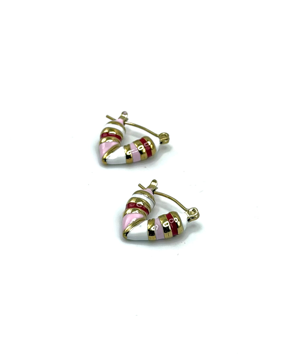 Enamel Heart Hoops