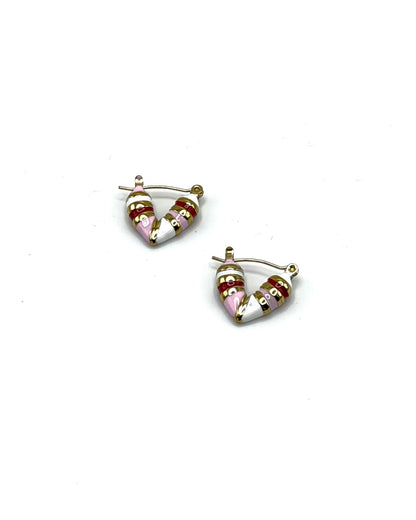 Enamel Heart Hoops
