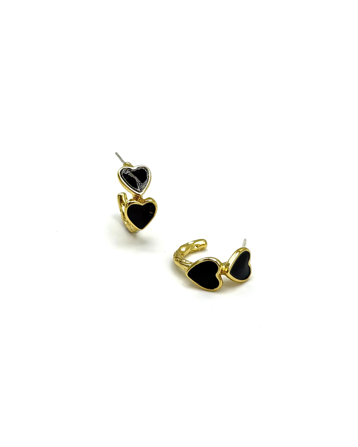 Enamel Double Heart Hoops