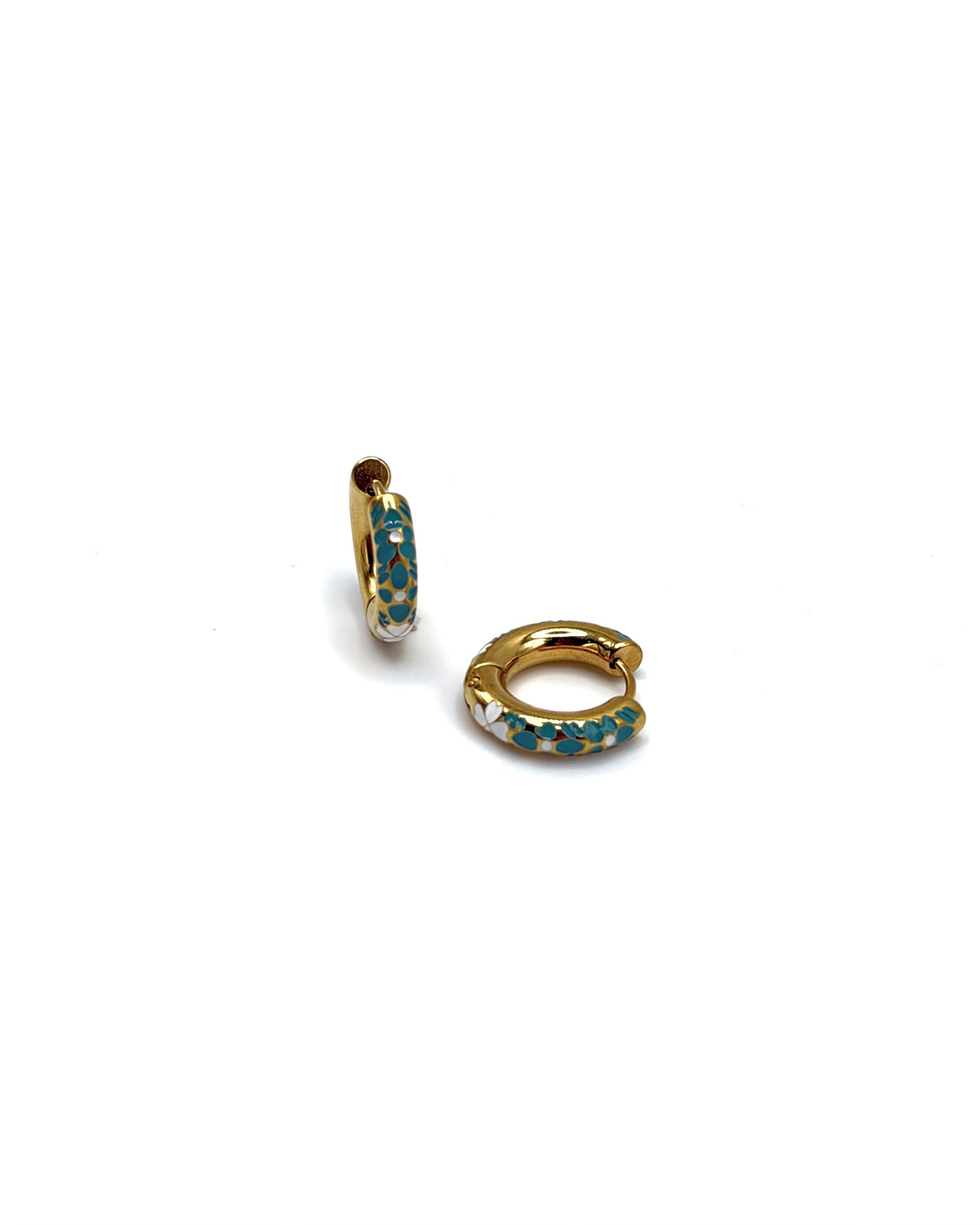 Floral Enamel Hoops