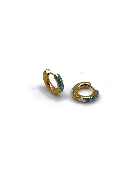 Floral Enamel Hoops