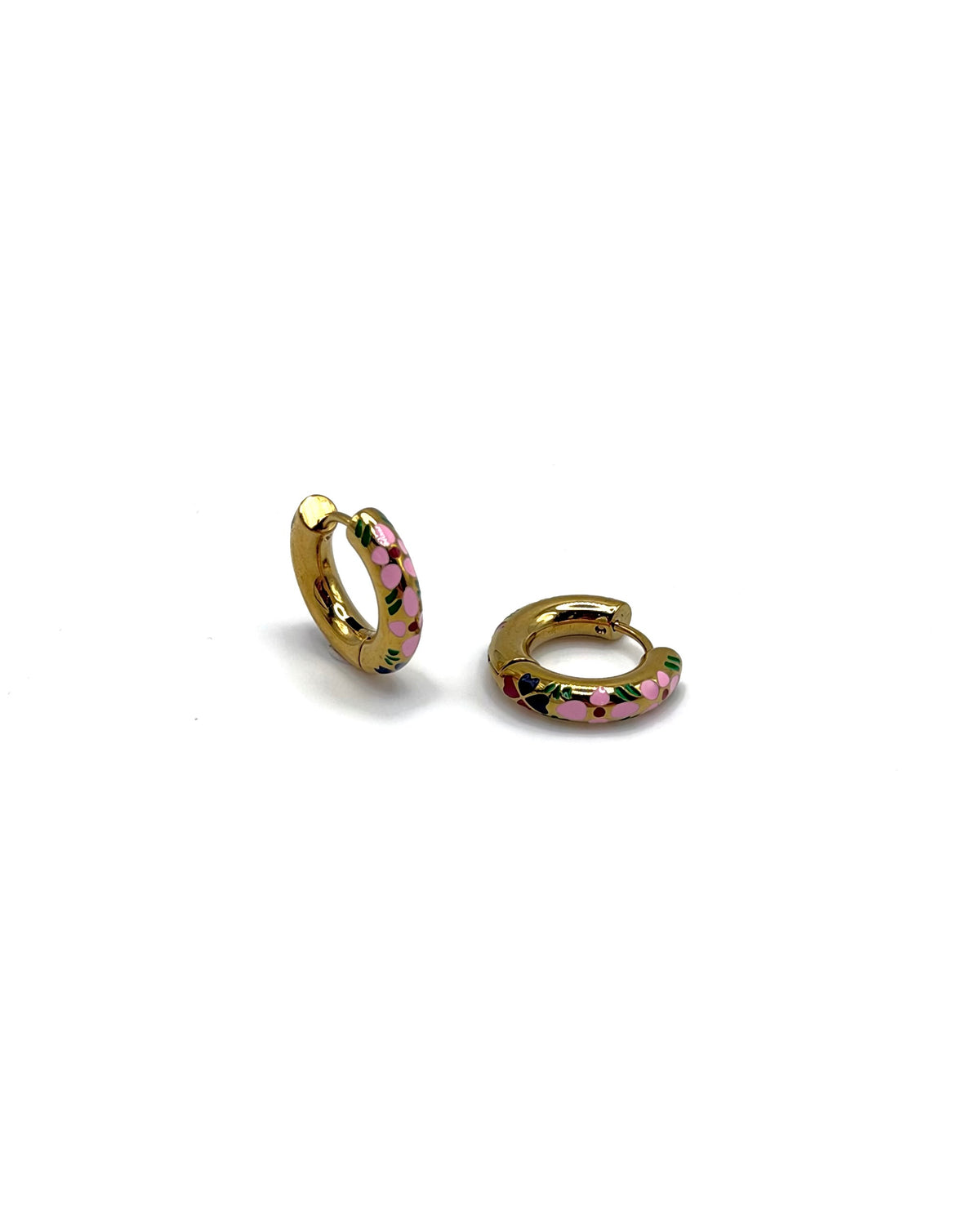 Floral Enamel Hoops