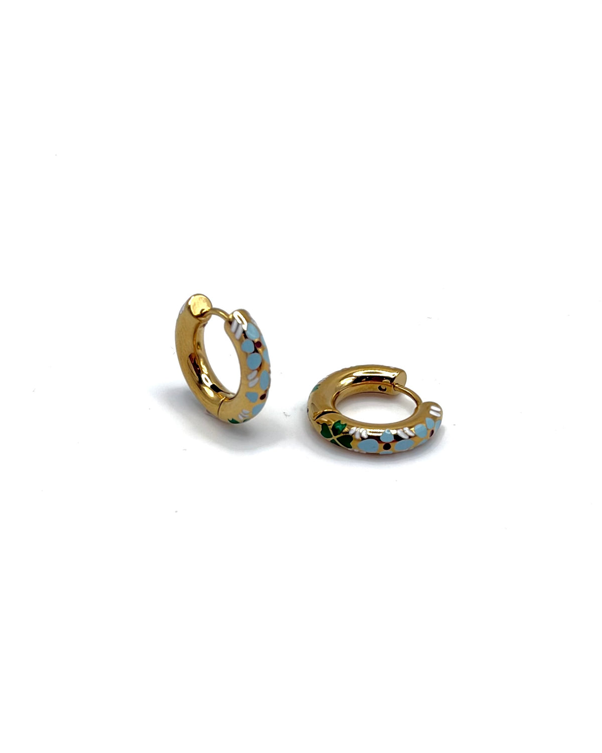 Floral Enamel Hoops