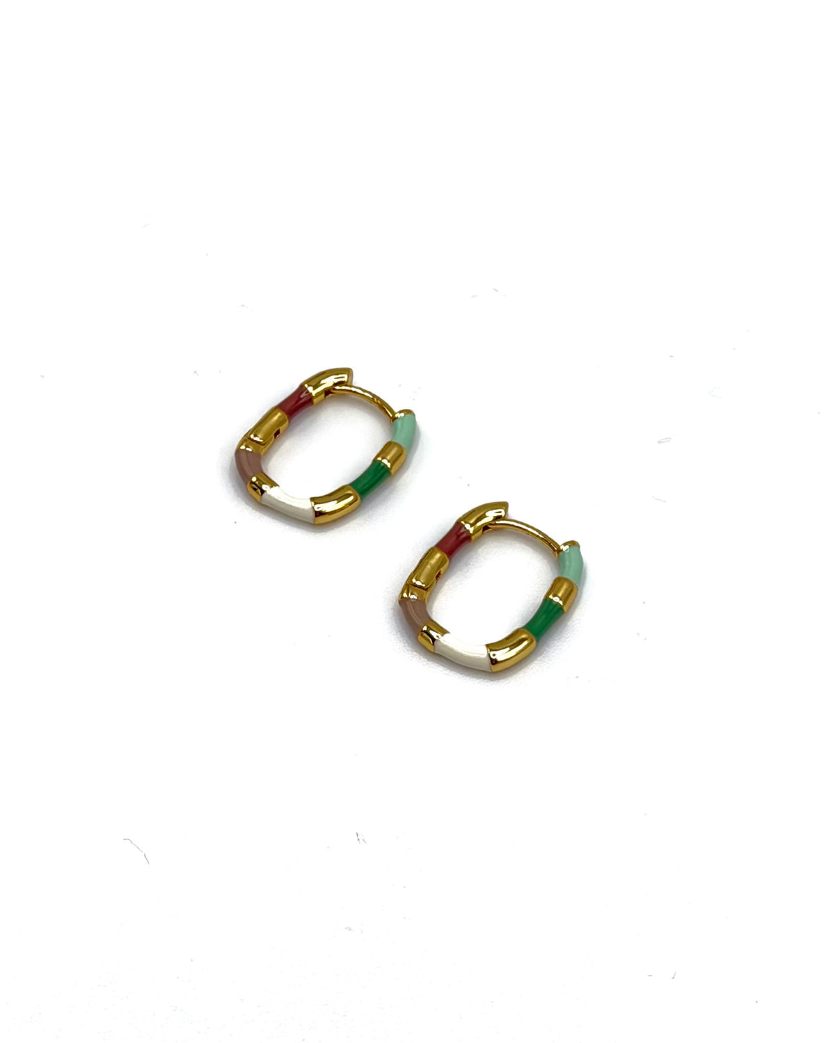 Enamel Stripe Hoops