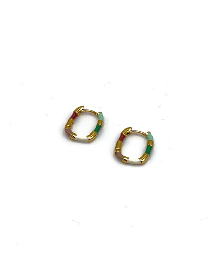 Enamel Stripe Hoops