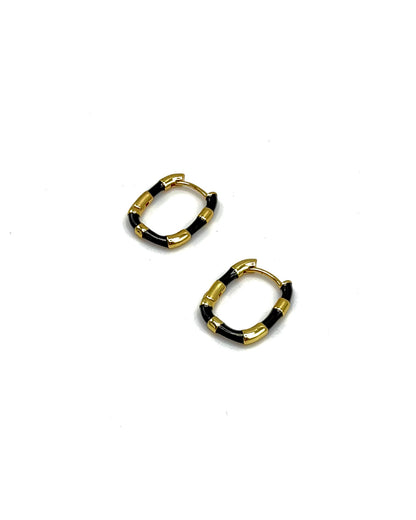 Enamel Stripe Hoops