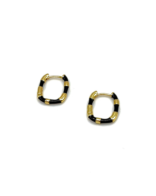 Enamel Stripe Hoops