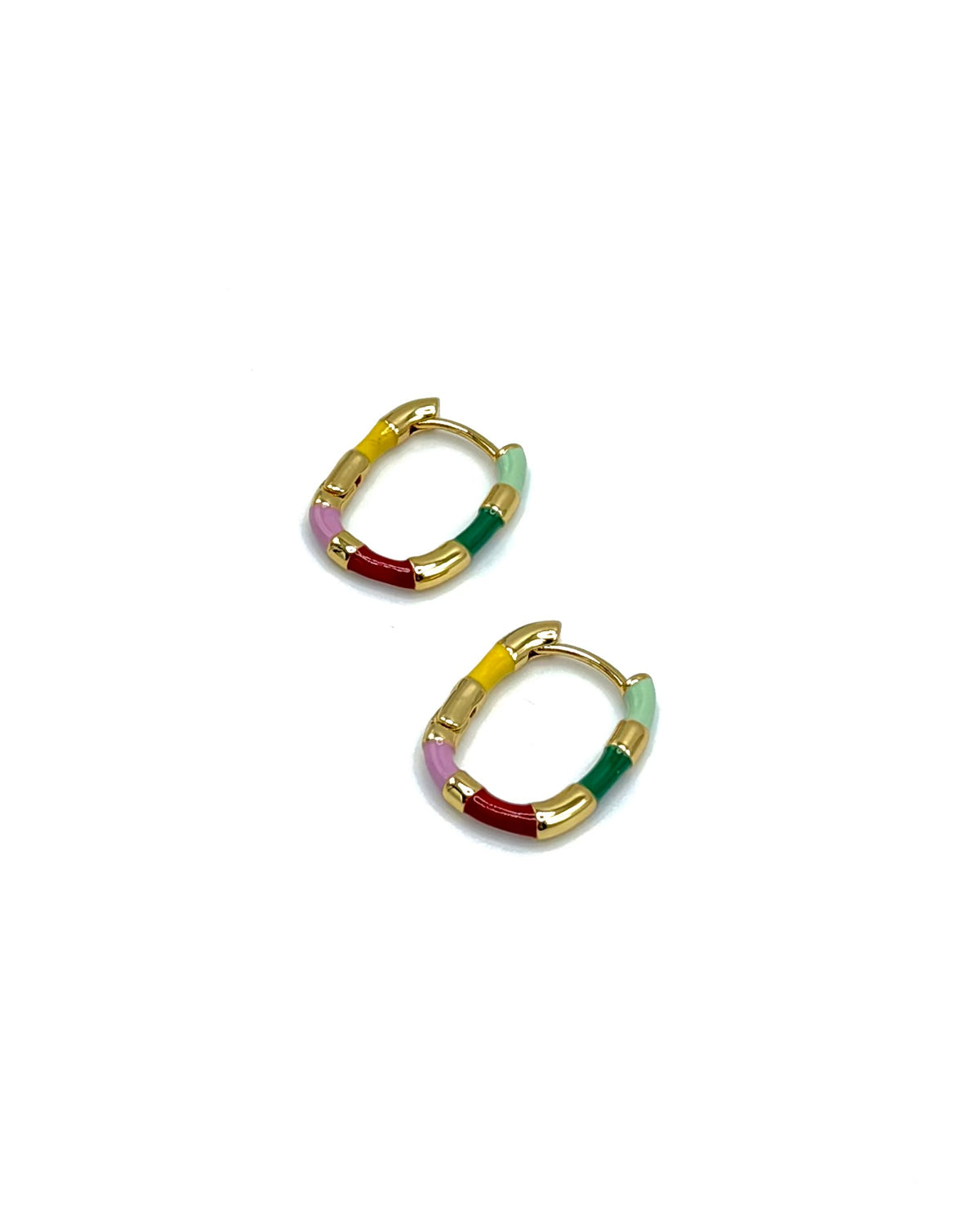 Enamel Stripe Hoops