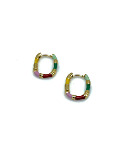 Enamel Stripe Hoops