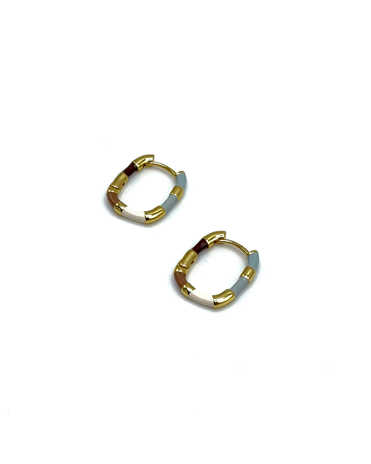 Enamel Stripe Hoops