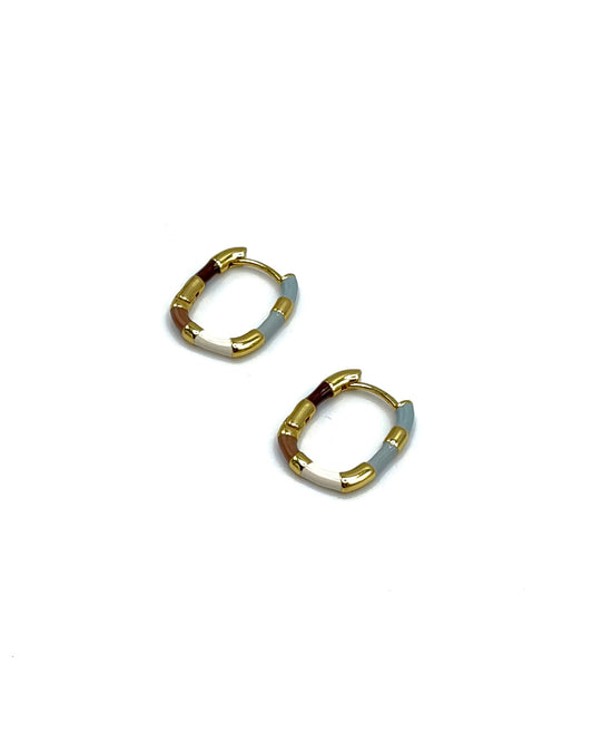 Enamel Stripe Hoops