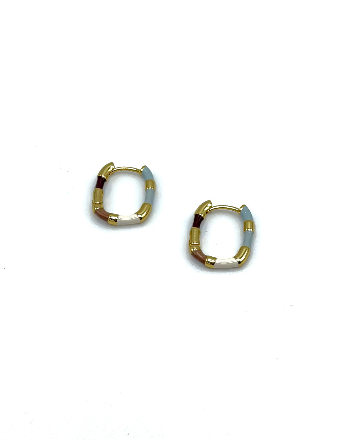 Enamel Stripe Hoops