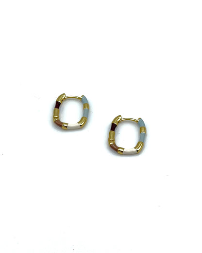 Enamel Stripe Hoops