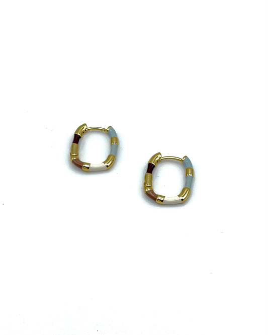 Enamel Stripe Hoops