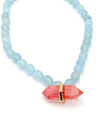 Crystal Pendant Beaded Necklace