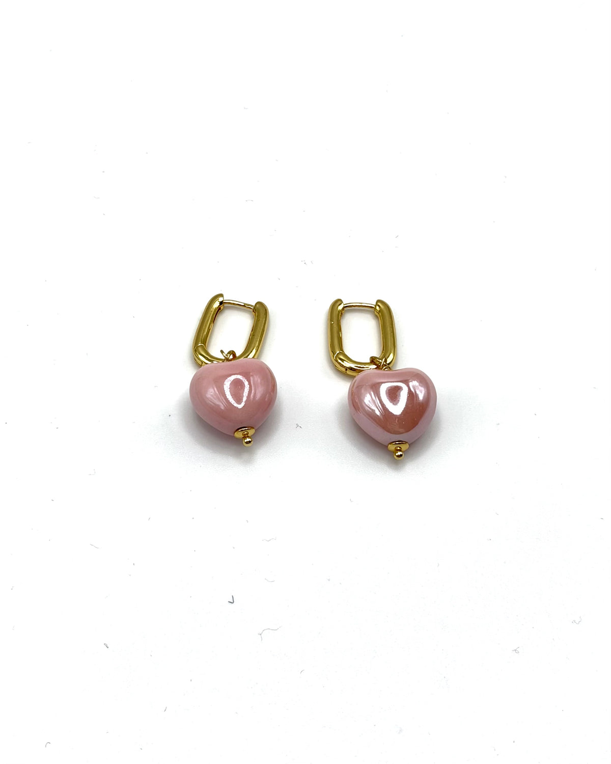 Ceramic Heart Drop Earrings