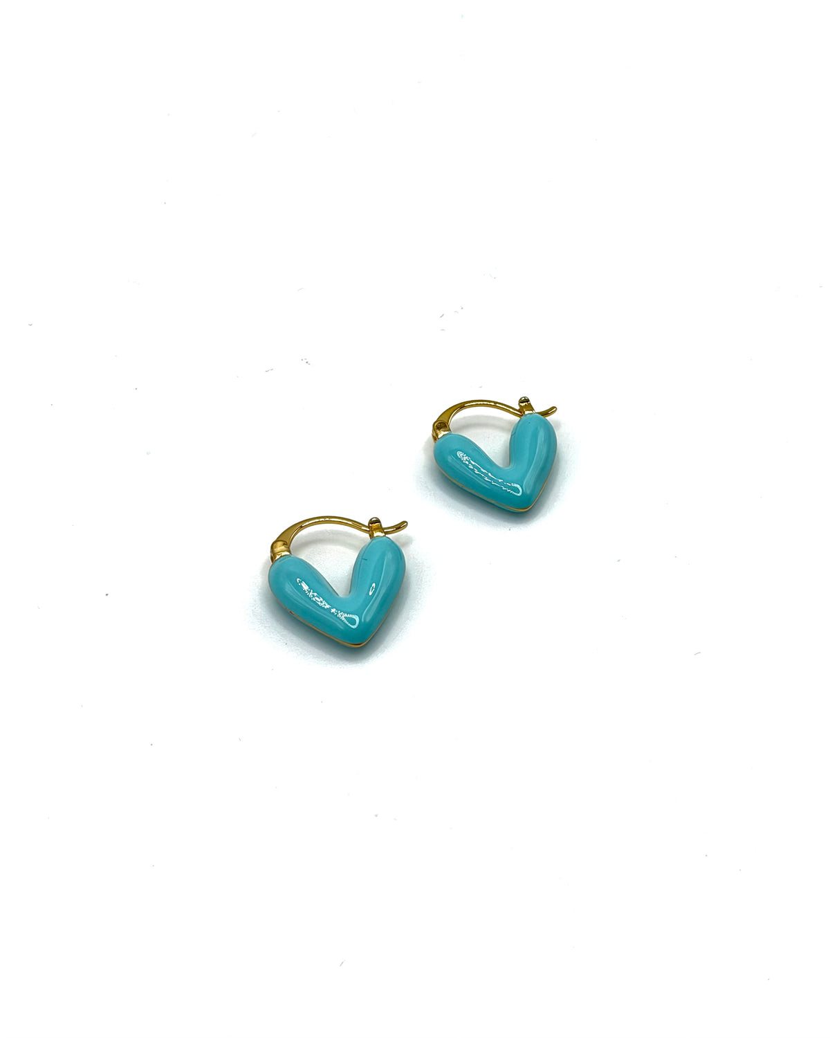 Enamel Heart Drop Earrings