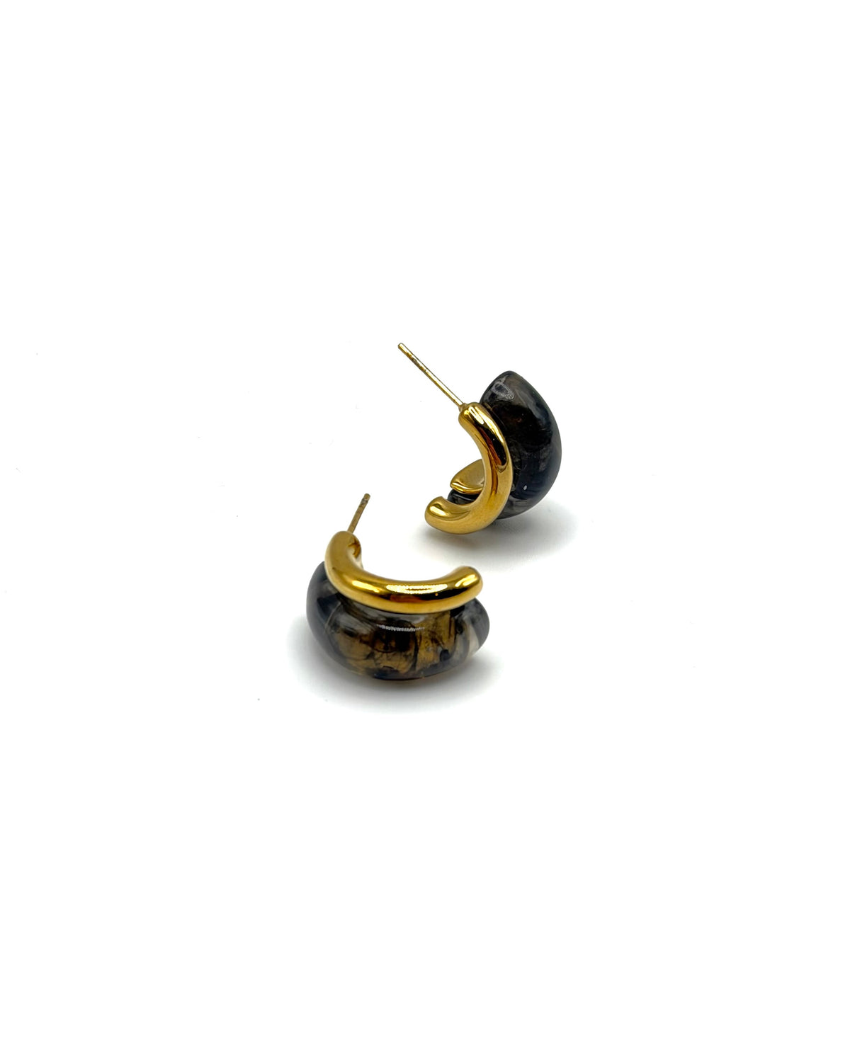 Resin & Gold Huggie