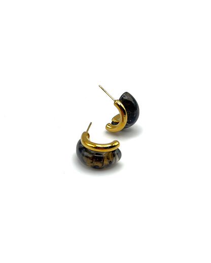 Resin & Gold Huggie