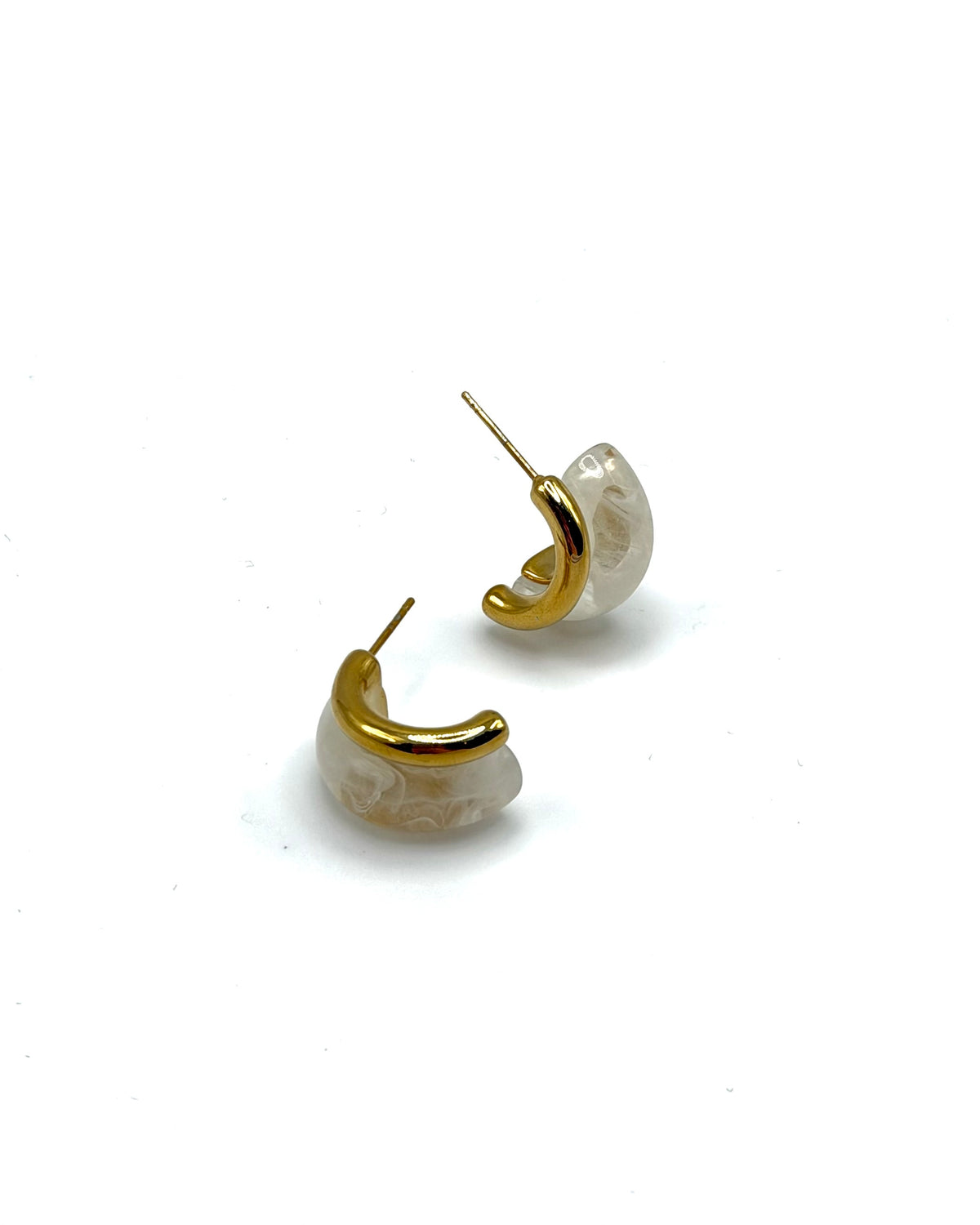 Resin & Gold Huggie