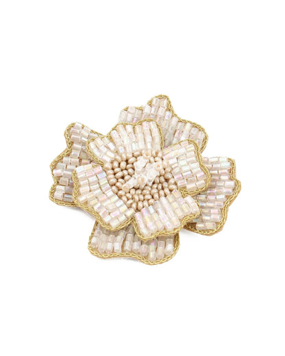 White Large Flower Brooch