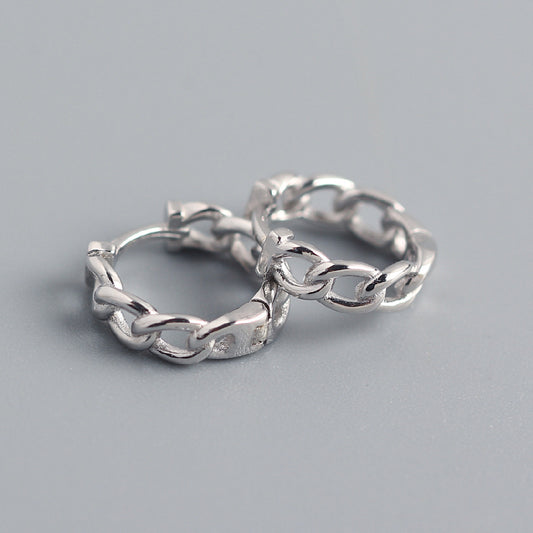 Silver Link Huggie