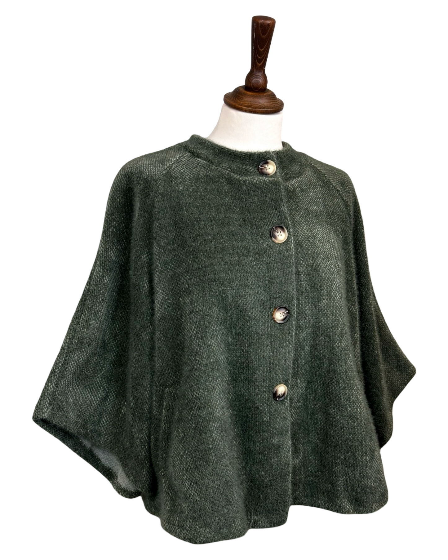 Charlie Button Front Cape Jacket