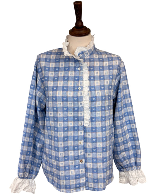 Willow Blue Heart Frill Blouse