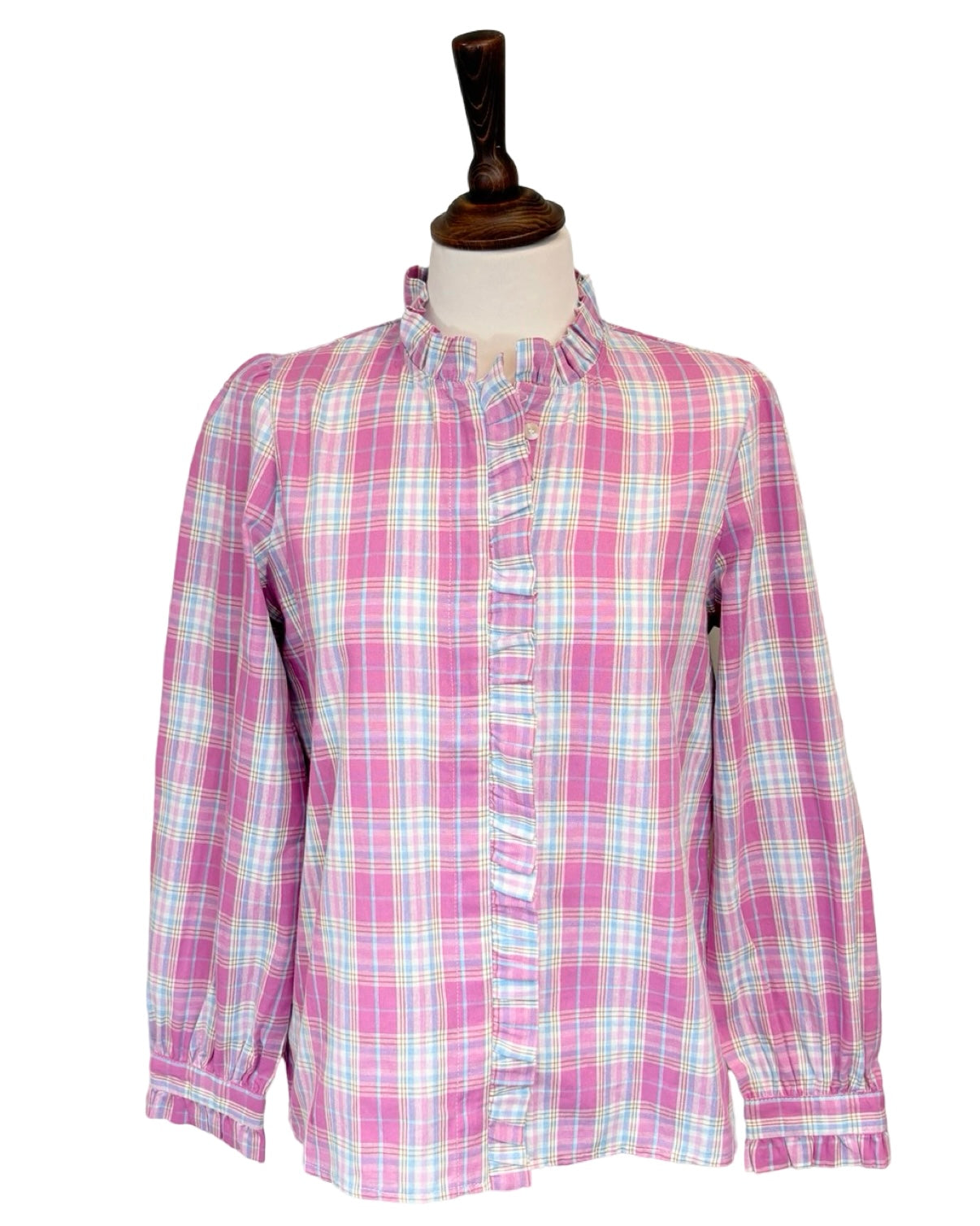 Ava Check Ruffle Shirt