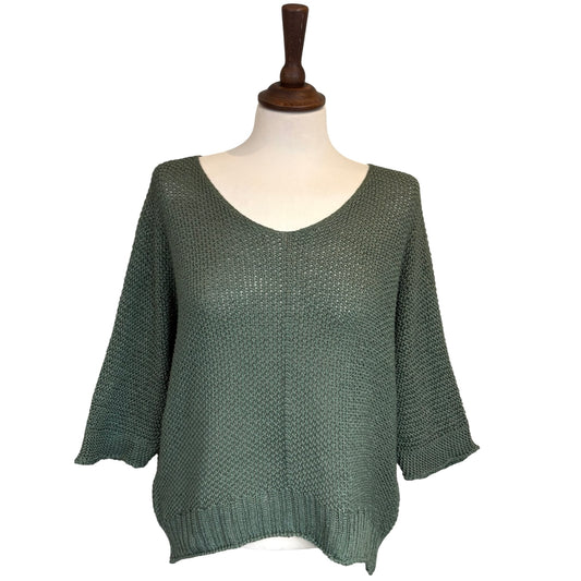 Elsie Mesh Three Quarter Sleeve Top