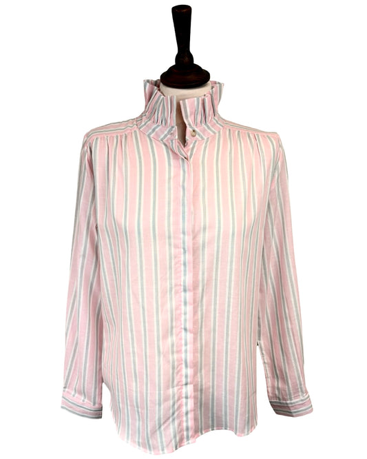 Amelie Ruffle Collar Stripe Shirt