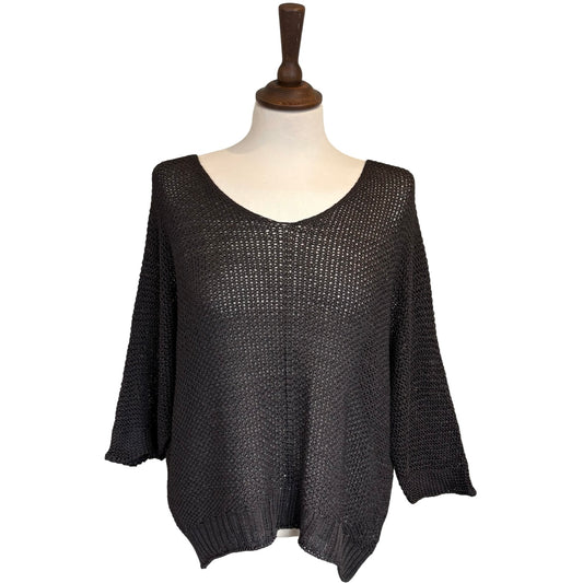 Elsie Mesh Three Quarter Sleeve Top