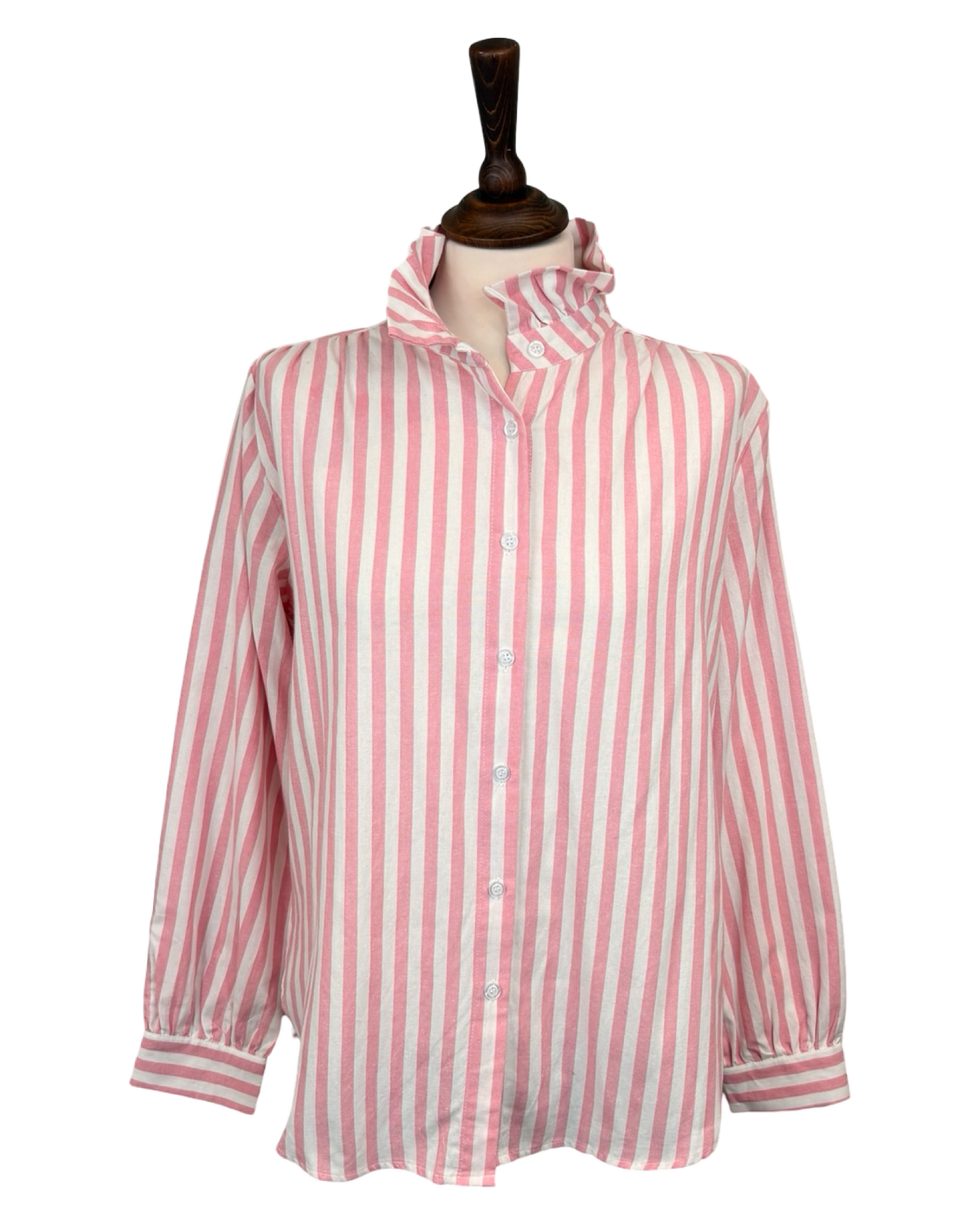 Cleo Ruffle Collar Stripe Shirt