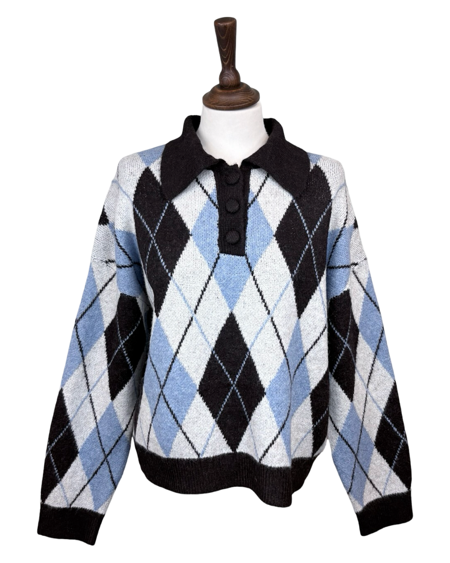 Ettie Collared Argyle Jumper
