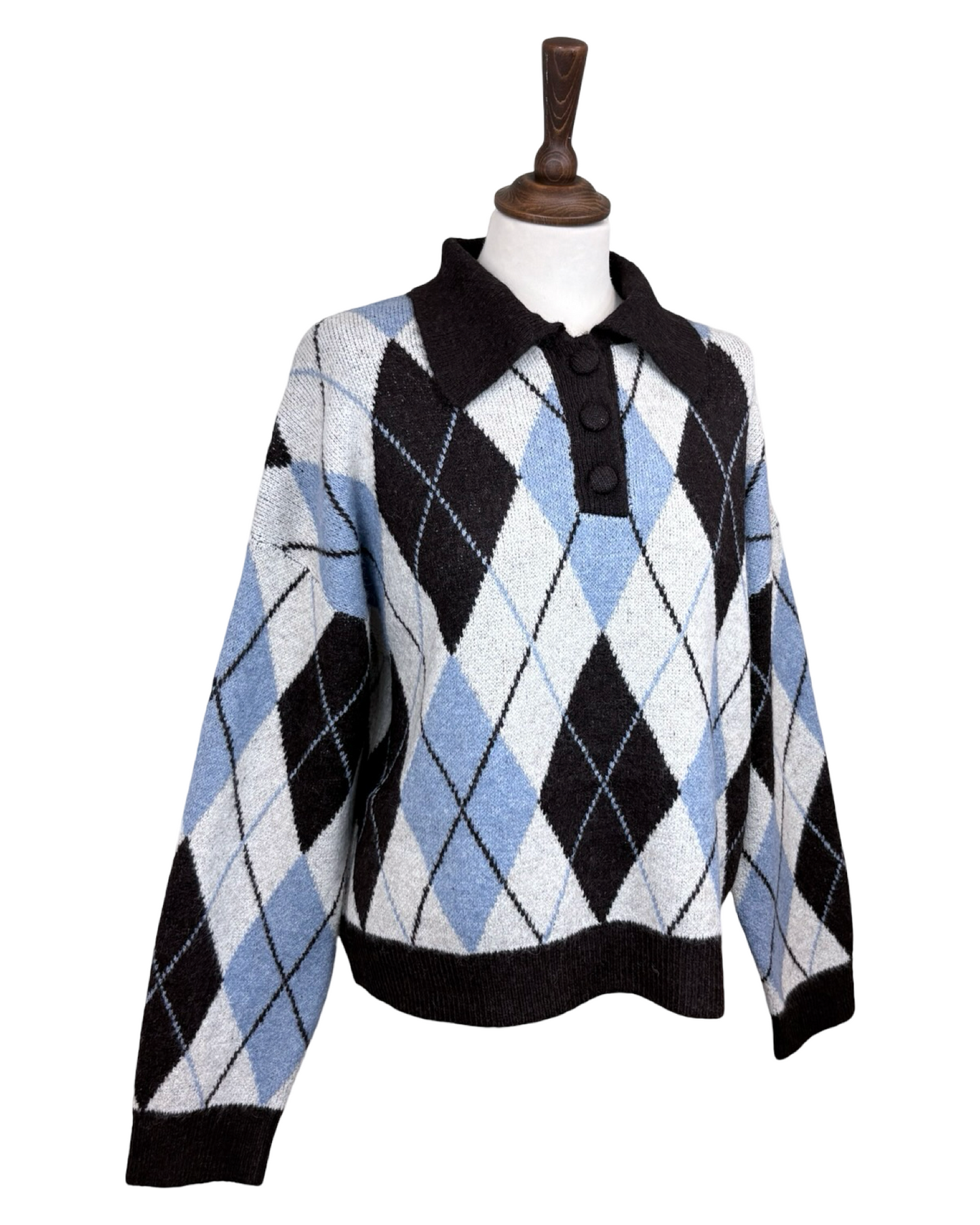 Ettie Collared Argyle Jumper