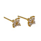 Gold & Pearl 4 Petal Flower Studs
