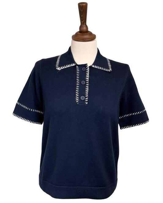 Veda Blanket Stitch Detail Top