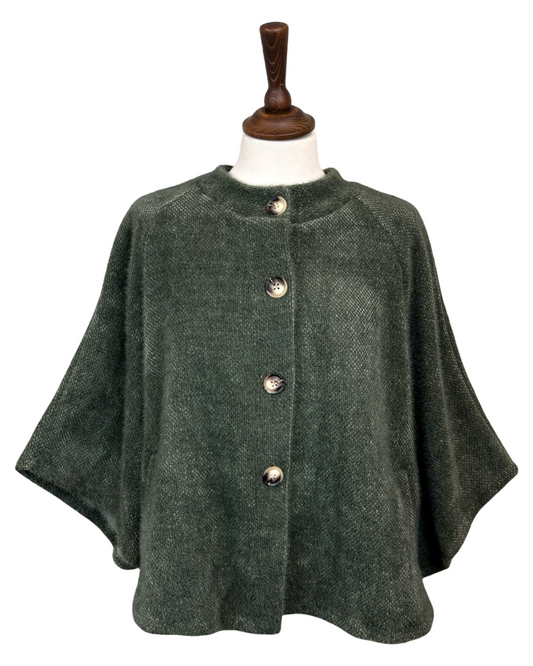 Charlie Button Front Cape Jacket