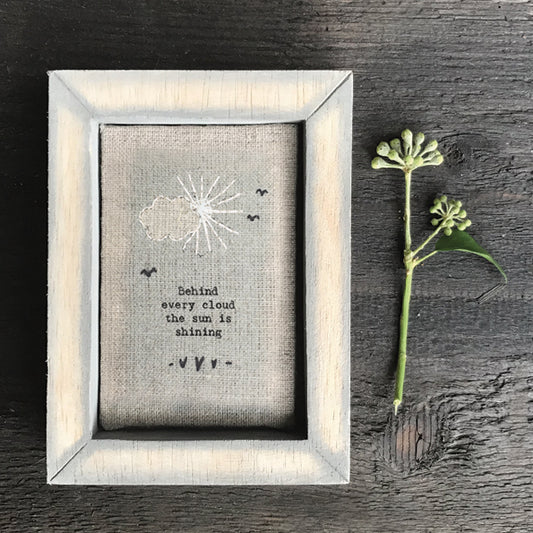 Embroidered Box Frame - "Behind ever cloud"