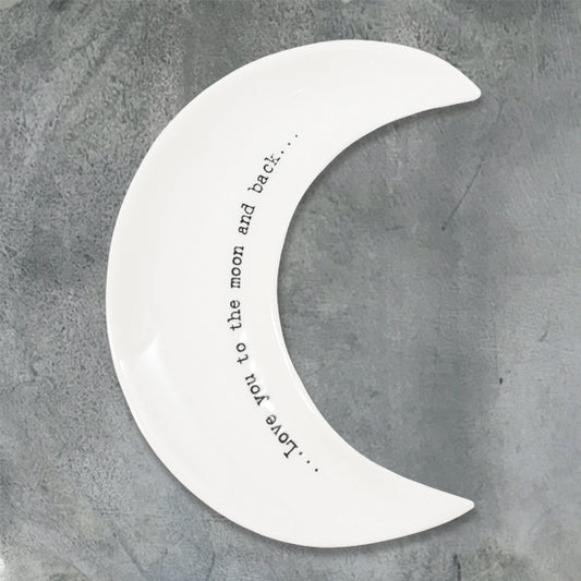 Porcelain Sentiment Dish - "Love you to the moon"