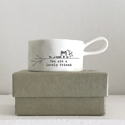 Handled Tea Light Holder - Lovely friend