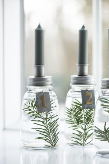 Glass Bottle Candle Holder Sml