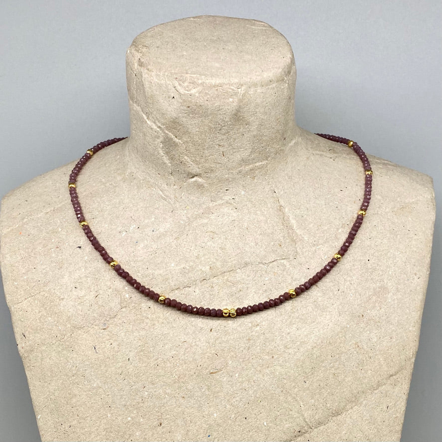 Faceted Bead & Gold Necklace