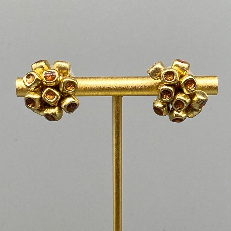 Enamel Cluster Stud Earrings