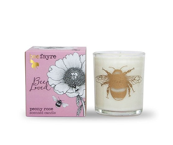 Bee Fayre Large Scented Candle - Peony Rose
