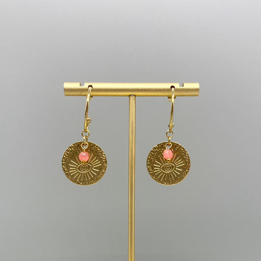 Evil Eye Coin & Bead Hoop