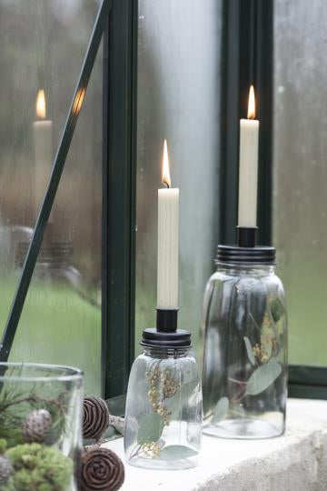 Glass Bottle Candle Holder Sml
