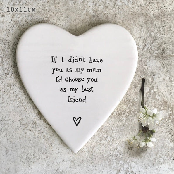 Porcelain Heart Coaster - My mum